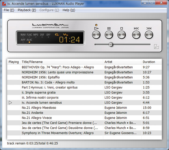 Includes high-quality original music playback software