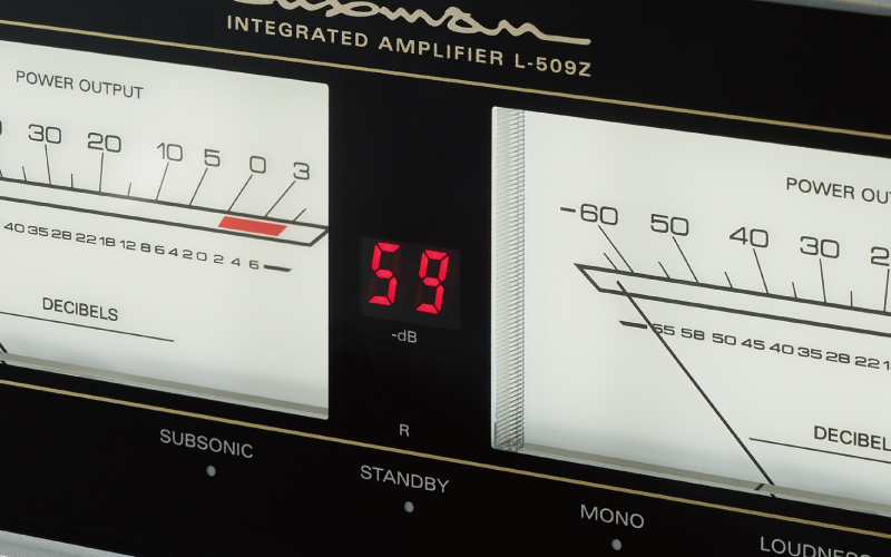 Large needle-movement VU level meter  and 7-segment LED